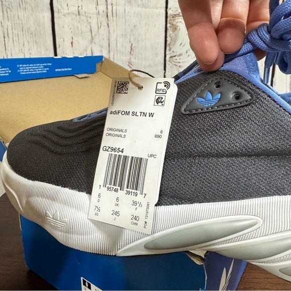 Adidas Originals adiFOM SLTN W Grey and Blue Shoe with suede tongue size 7 NIB - Picture 5 of 13